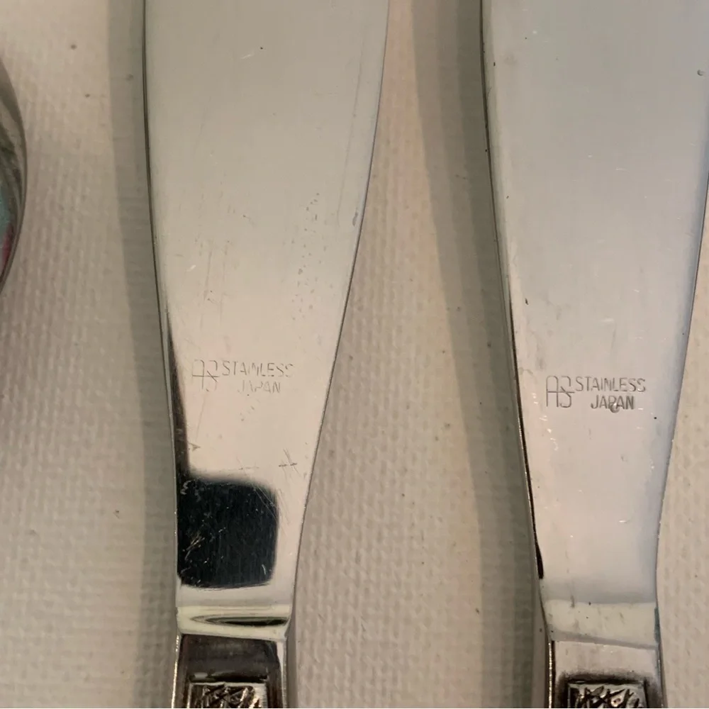 Vintage Arthur Salm AS Japan Stainless Dinner Knives Knife & Spoon Set MCM ASF3